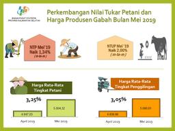 Nilai Tukar Petani (NTP) Mei 2019 Sebesar 95,88 Atau Naik 1,34 Persen.